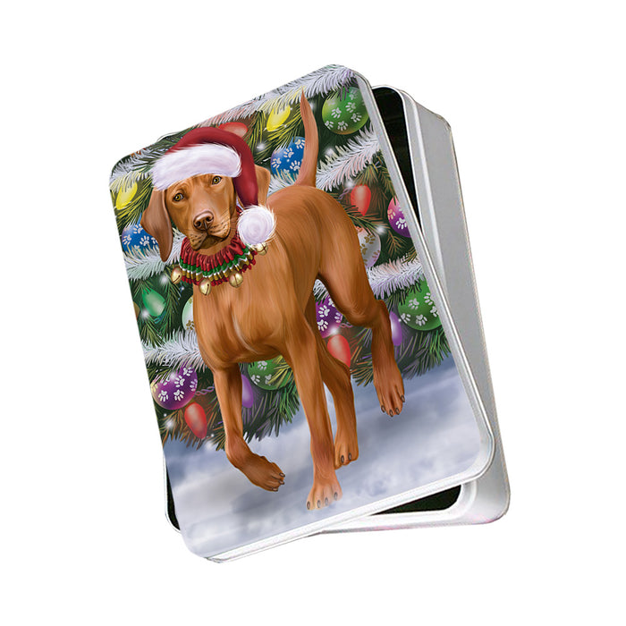 Trotting in the Snow Vizsla Dog Photo Storage Tin PITN56616
