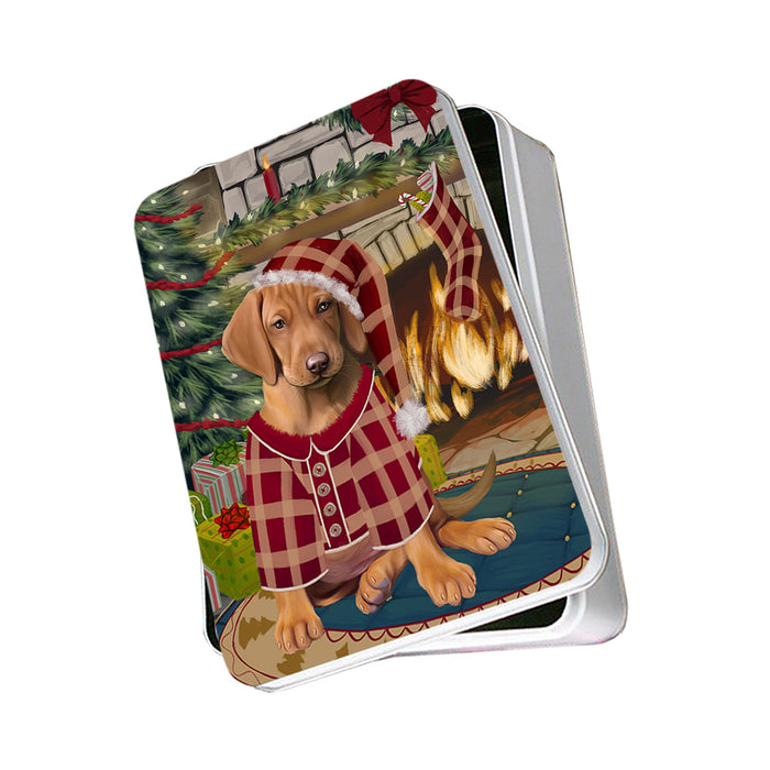 The Stocking was Hung Vizsla Dog Photo Storage Tin PITN55590