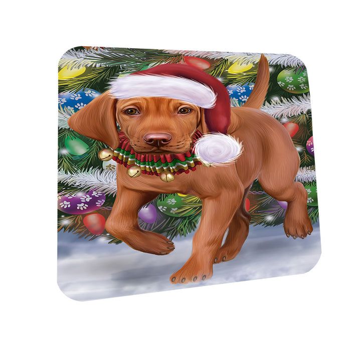 Trotting in the Snow Vizsla Dog Coasters Set of 4 CST56632
