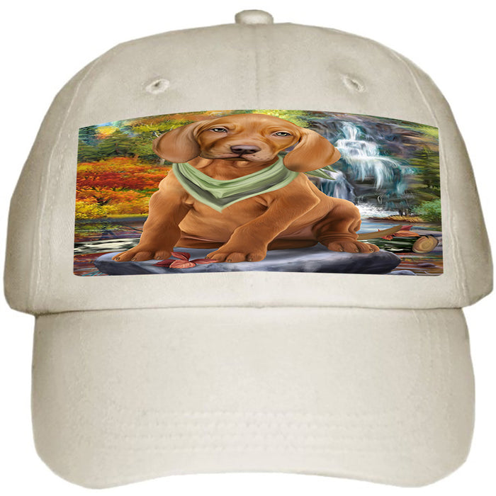 Scenic Waterfall Vizsla Dog Ball Hat Cap HAT59676