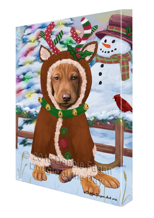 Christmas Gingerbread House Candyfest Vizsla Dog Canvas Print Wall Art Décor CVS131489