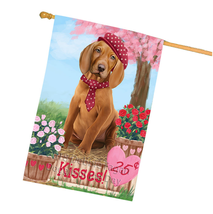 Rosie 25 Cent Kisses Vizsla Dog House Flag FLG56941