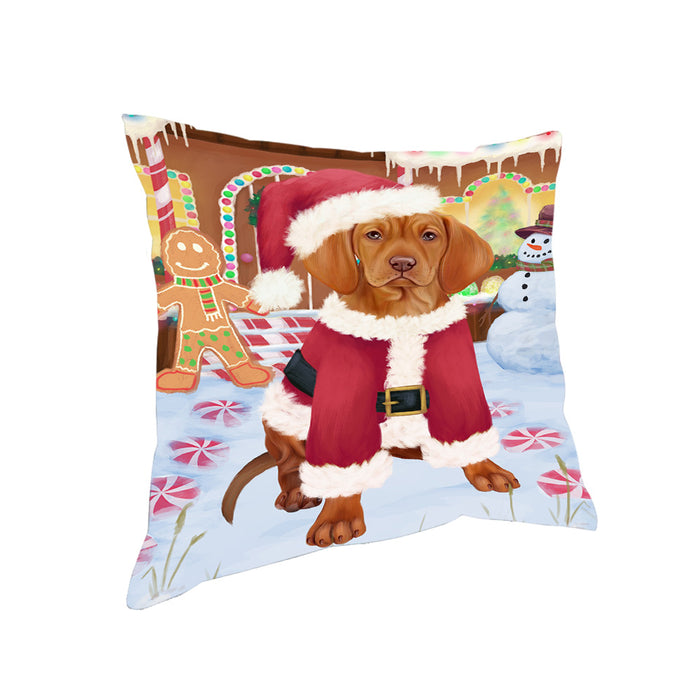 Christmas Gingerbread House Candyfest Vizsla Dog Pillow PIL80636