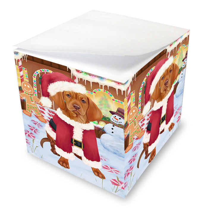 Christmas Gingerbread House Candyfest Vizsla Dog Note Cube NOC54658