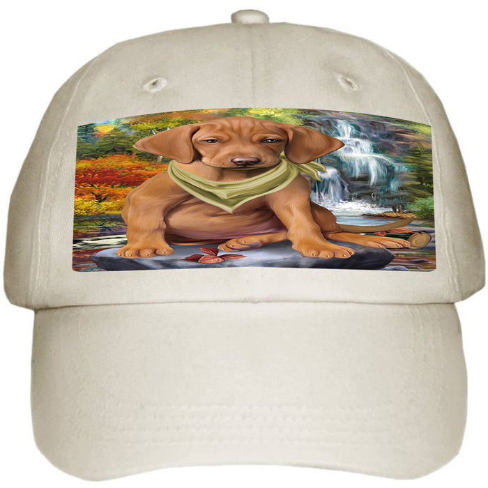 Scenic Waterfall Vizsla Dog Ball Hat Cap HAT59679