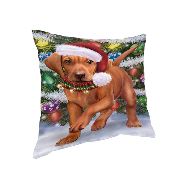 Trotting in the Snow Vizsla Dog Pillow PIL80992