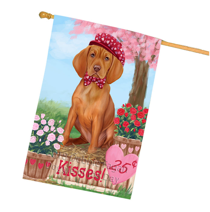 Rosie 25 Cent Kisses Vizsla Dog House Flag FLG56942