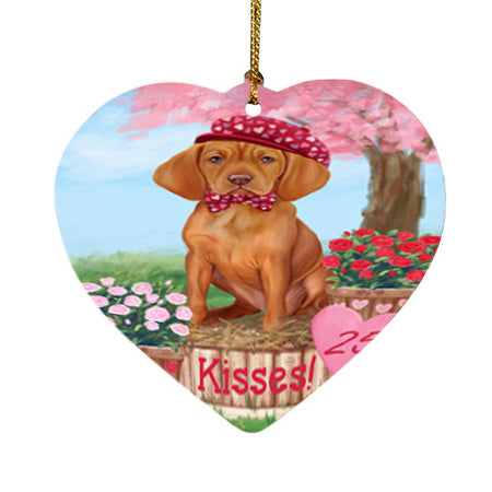 Rosie 25 Cent Kisses Vizsla Dog Heart Christmas Ornament HPOR56614