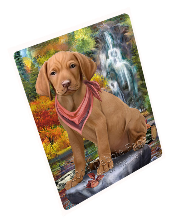 Scenic Waterfall Vizsla Dog Large Refrigerator / Dishwasher Magnet RMAG72396