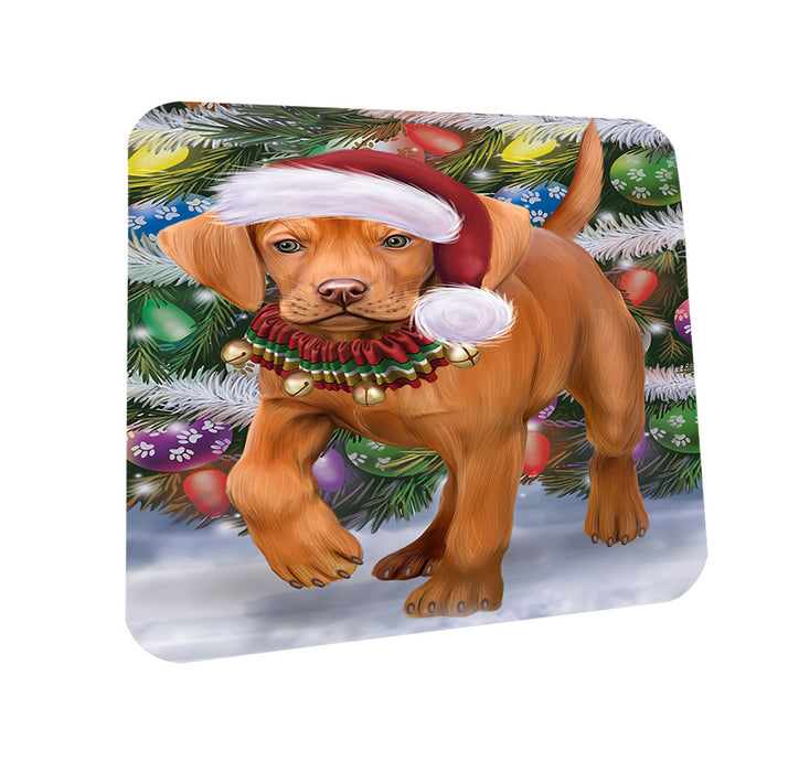 Trotting in the Snow Vizsla Dog Coasters Set of 4 CST56634