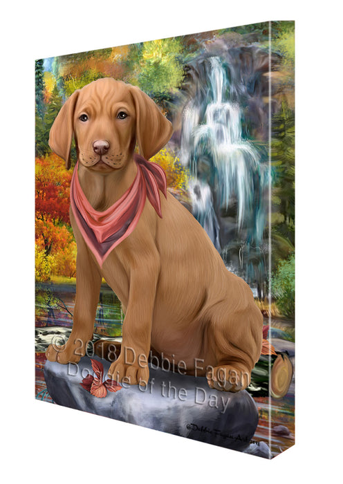 Scenic Waterfall Vizsla Dog Canvas Print Wall Art Décor CVS85112