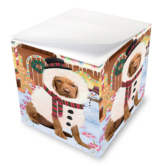 Christmas Gingerbread House Candyfest Vizsla Dog Note Cube NOC54659
