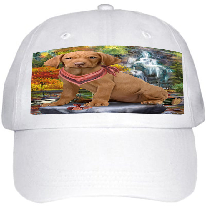 Scenic Waterfall Vizsla Dog Ball Hat Cap HAT59682