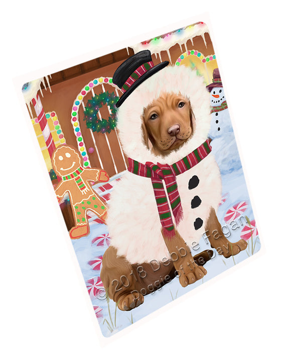Christmas Gingerbread House Candyfest Vizsla Dog Magnet MAG74898 (Small 5.5" x 4.25")