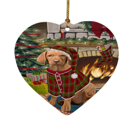 The Stocking was Hung Vizsla Dog Heart Christmas Ornament HPOR56005