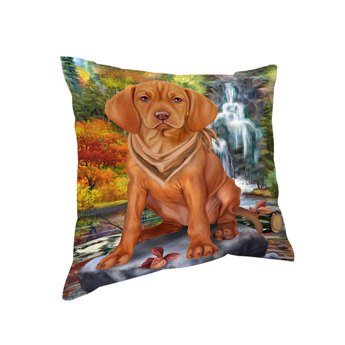 Scenic Waterfall Vizsla Dog Pillow PIL64300