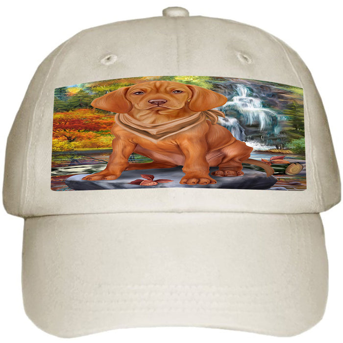Scenic Waterfall Vizsla Dog Ball Hat Cap HAT59685