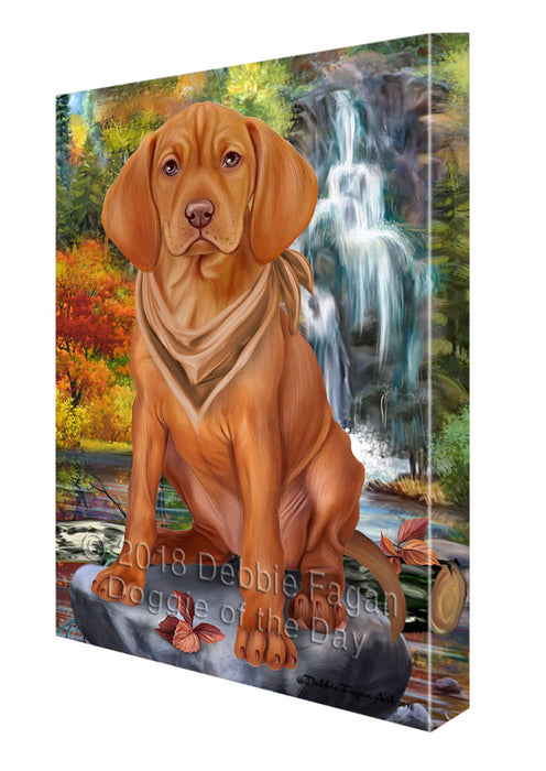 Scenic Waterfall Vizsla Dog Canvas Print Wall Art Décor CVS85121