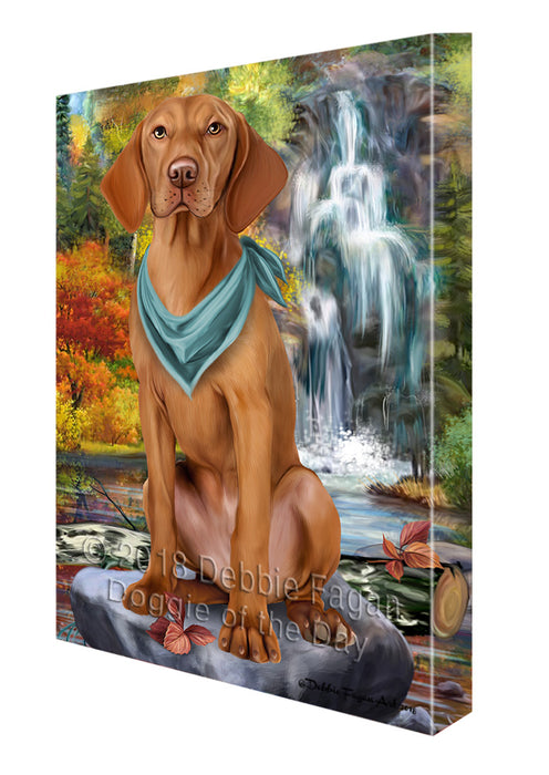 Scenic Waterfall Vizsla Dog Canvas Print Wall Art Décor CVS85130
