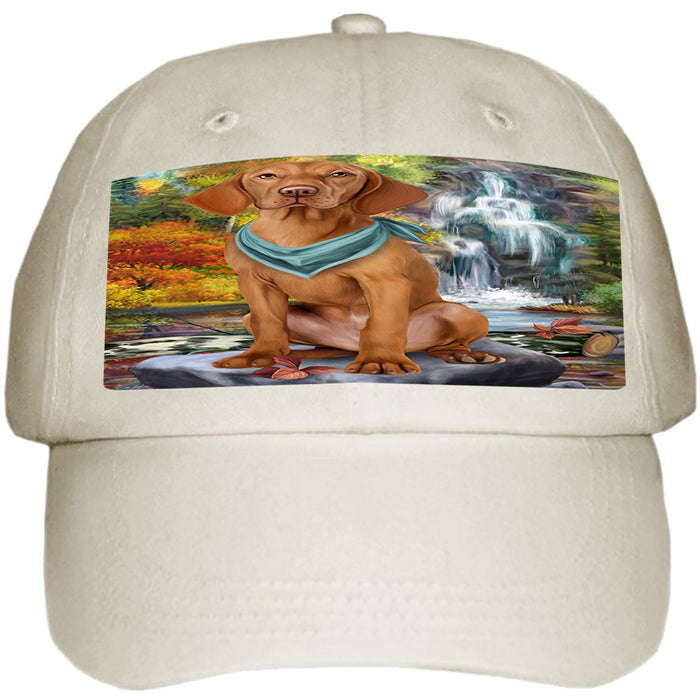 Scenic Waterfall Vizsla Dog Ball Hat Cap HAT59688