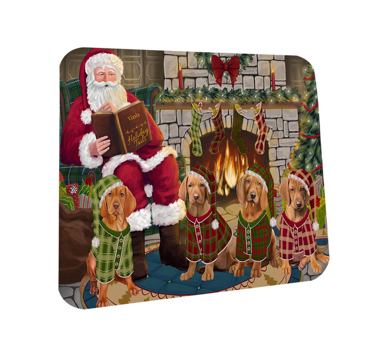 Christmas Cozy Holiday Tails Vizslas Dog Coasters Set of 4 CST55355