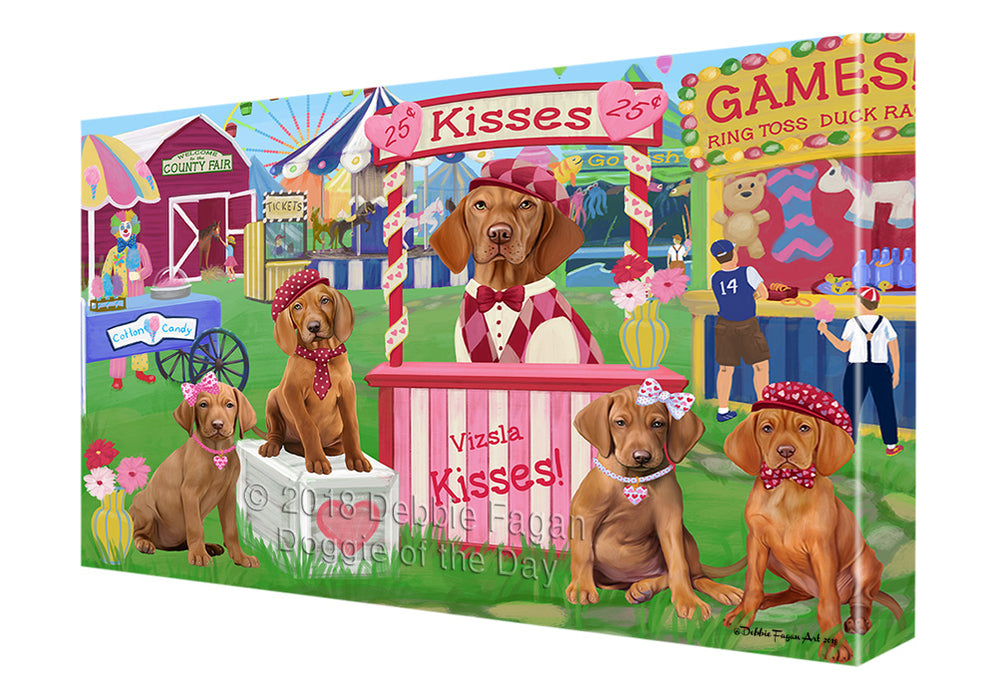 Carnival Kissing Booth Vizslas Dog Canvas Print Wall Art Décor CVS126647