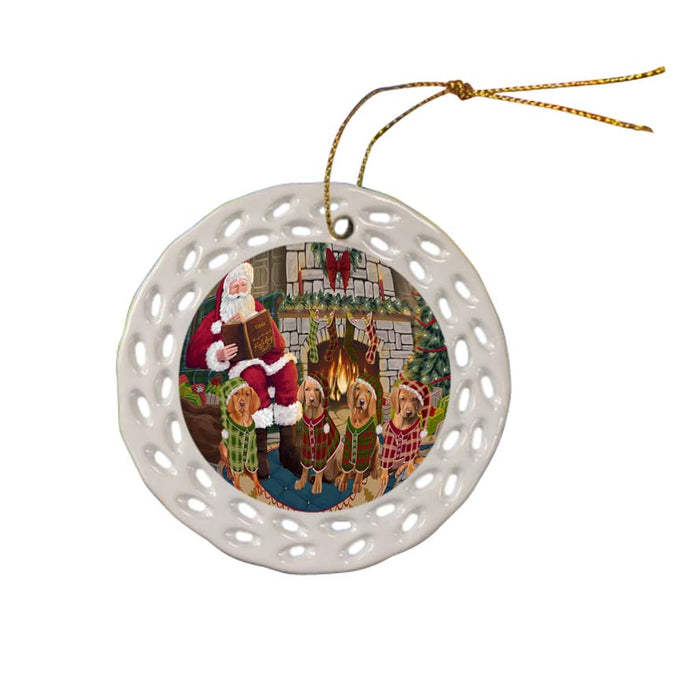 Christmas Cozy Holiday Tails Vizslas Dog Ceramic Doily Ornament DPOR55753