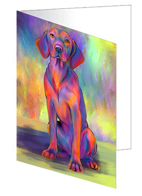 Paradise Wave Vizsla Dog Handmade Artwork Assorted Pets Greeting Cards and Note Cards with Envelopes for All Occasions and Holiday Seasons GCD74741