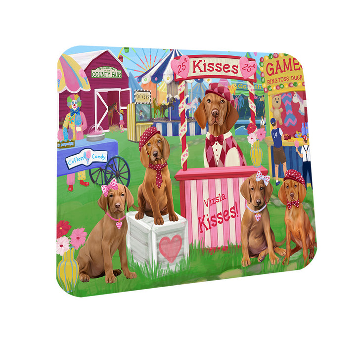 Carnival Kissing Booth Vizslas Dog Coasters Set of 4 CST56005