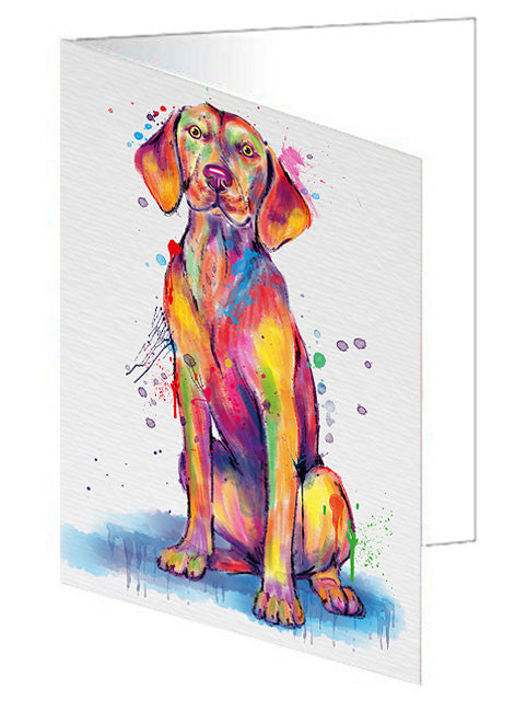 Watercolor Vizsla Dog Handmade Artwork Assorted Pets Greeting Cards and Note Cards with Envelopes for All Occasions and Holiday Seasons GCD77096