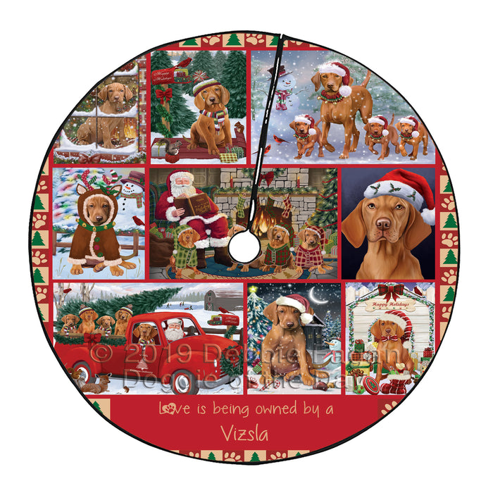 Love is Being Owned Christmas Vizsla Dogs Tree Skirt