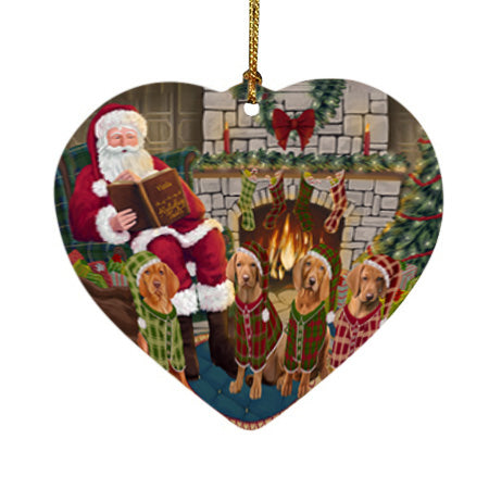 Christmas Cozy Holiday Tails Vizslas Dog Heart Christmas Ornament HPOR55753
