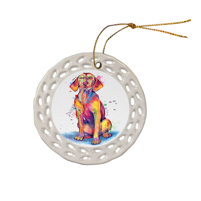 Watercolor Vizsla Dog Ceramic Doily Ornament DPOR57451