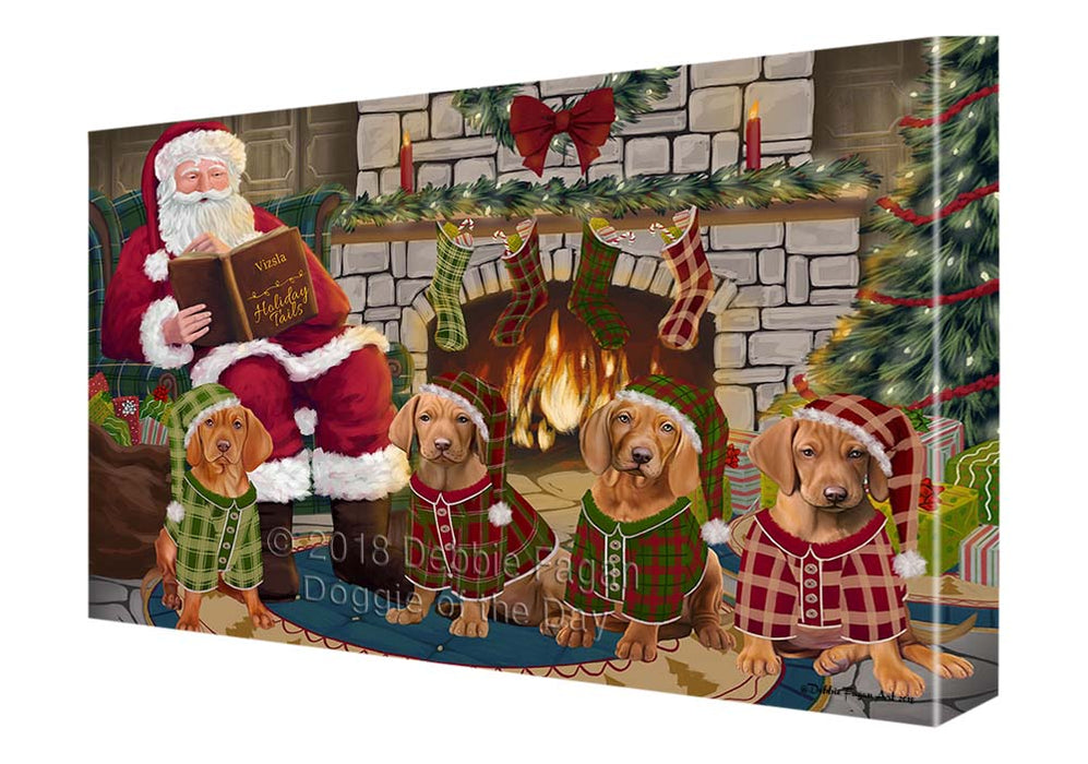 Christmas Cozy Holiday Tails Vizslas Dog Canvas Print Wall Art Décor CVS118502