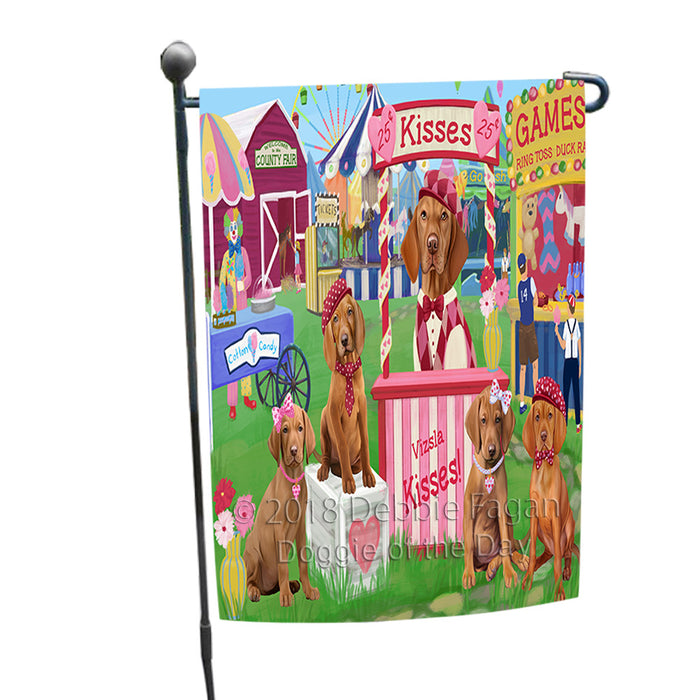 Carnival Kissing Booth Vizslas Dog Garden Flag GFLG56595