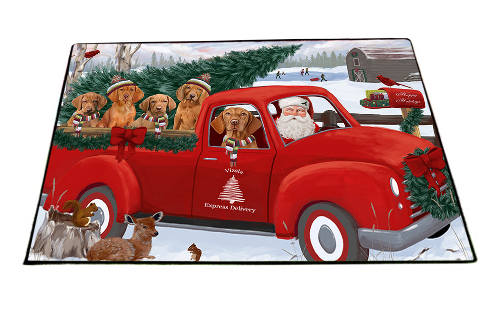 Christmas Santa Express Delivery Vizslas Dog Family Floormat FLMS52515