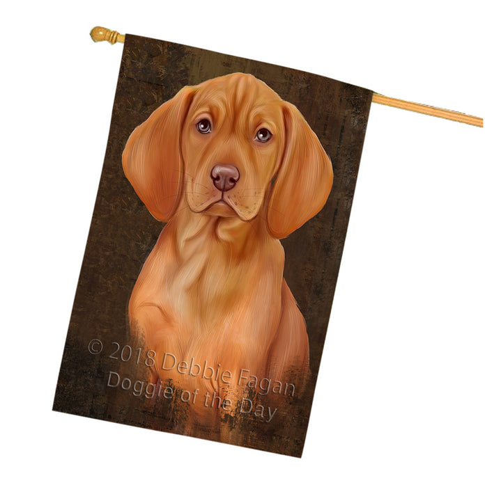 Rustic Vizsla Dog House Flag FLG54696