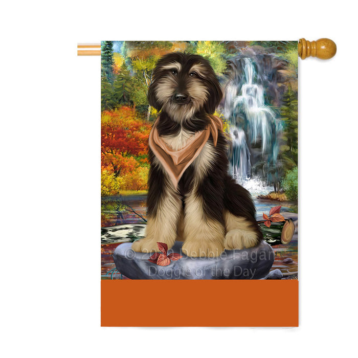 Personalized Scenic Waterfall Afghan Hound Dog Custom House Flag FLG-DOTD-A60923