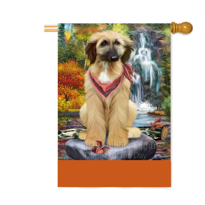 Personalized Scenic Waterfall Afghan Hound Dog Custom House Flag FLG-DOTD-A60924