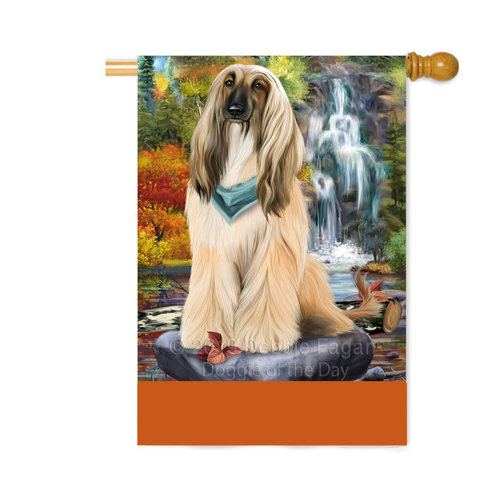 Personalized Scenic Waterfall Afghan Hound Dog Custom House Flag FLG-DOTD-A60927