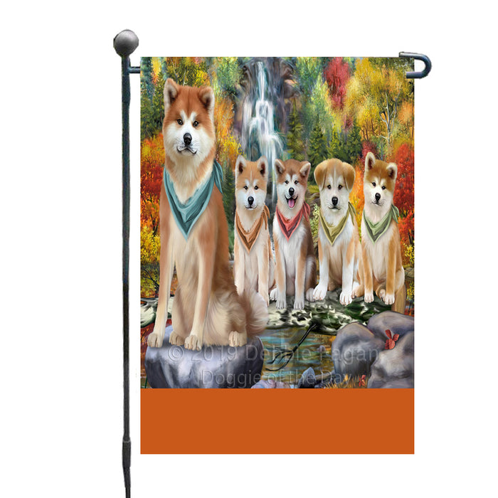 Personalized Scenic Waterfall Akita Dogs Custom Garden Flags GFLG-DOTD-A60872