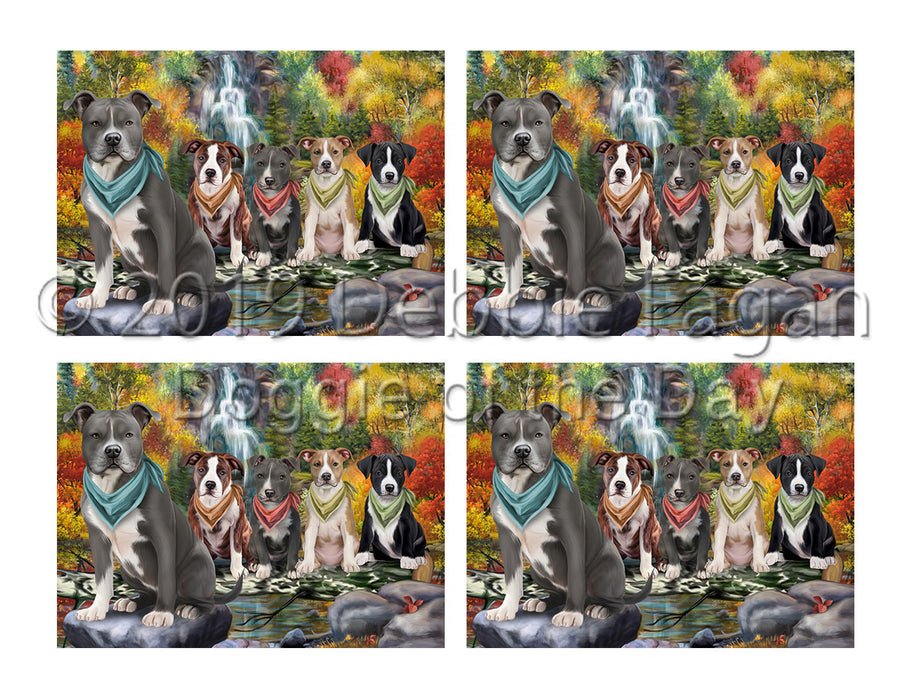 Scenic Waterfall American Staffordshire Dogs Placemat