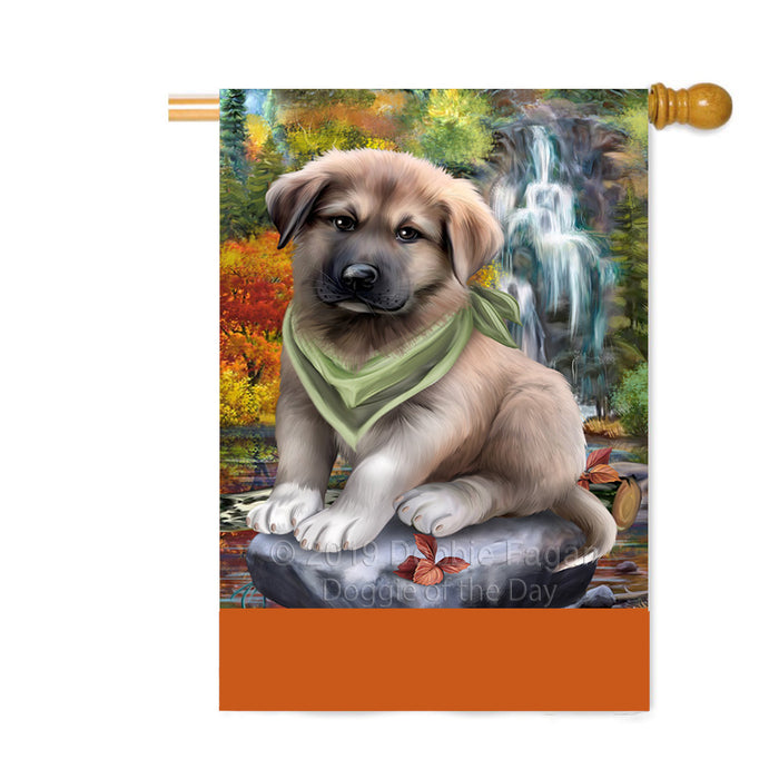 Personalized Scenic Waterfall Anatolian Shepherd Dog Custom House Flag FLG-DOTD-A60947