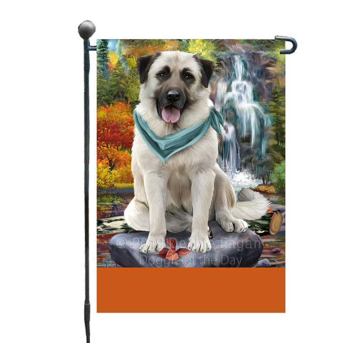 Personalized Scenic Waterfall Anatolian Shepherd Dog Custom Garden Flags GFLG-DOTD-A60892