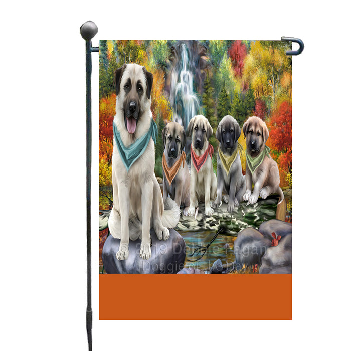 Personalized Scenic Waterfall Anatolian Shepherd Dogs Custom Garden Flags GFLG-DOTD-A60890