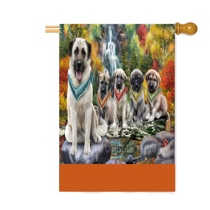 Personalized Scenic Waterfall Anatolian Shepherd Dogs Custom House Flag FLG-DOTD-A60946