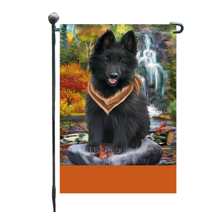 Personalized Scenic Waterfall Belgian Shepherd Dog Custom Garden Flags GFLG-DOTD-A60915