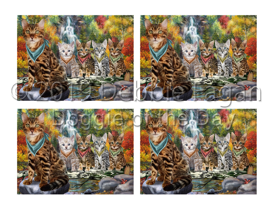 Scenic Waterfall Bengal Cats Placemat