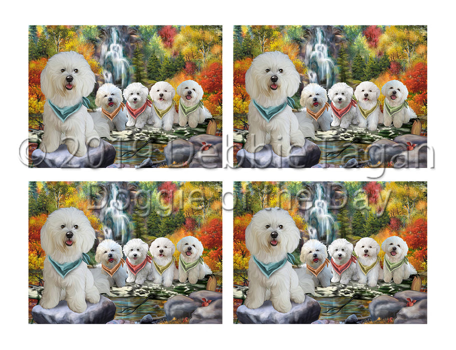 Scenic Waterfall Bichon Dogs Placemat