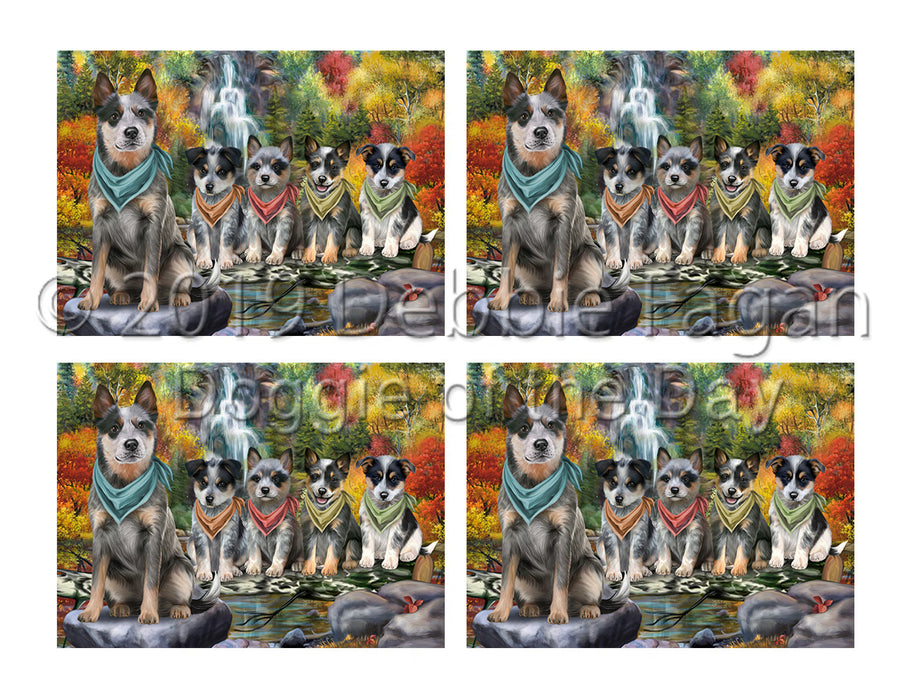 Scenic Waterfall Blue Heeler Dogs Placemat